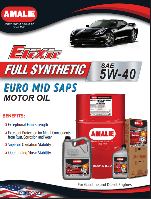 AMALIE Elixir Full Synthetic Engine Oil SAE 5W40 API SN 1Q(0.946L)