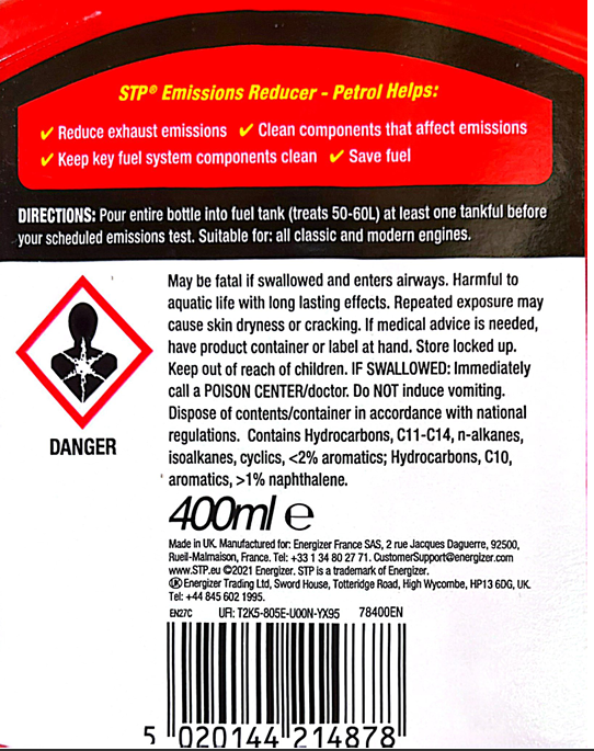 STP Emissions Reducer Petrol 400ml