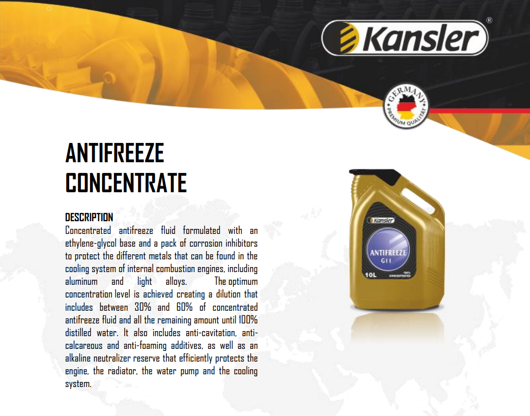 Kansler Antifreeze Concentrated 100% Long Life G11