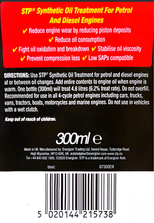 STP Synthetic Oil Treatment 300ml