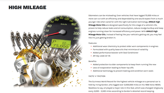 AMALIE High Mileage Engine Oil SAE 5W30 API SP 1Q(0.946L)