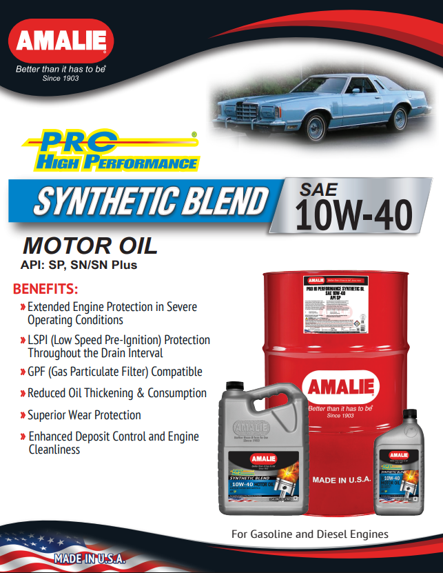 AMALIE Pro High Performance Engine Oil SAE 10W-40 API SP 1Q(0.946L)
