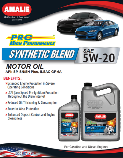 AMALIE Pro High Performance Engine Oil SAE 5W-20 API SP 1Q(0.946L)