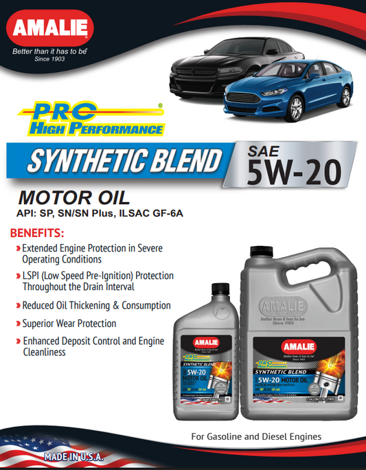 AMALIE Pro High Performance Engine Oil SAE 5W-20 API SP 1Q(0.946L)