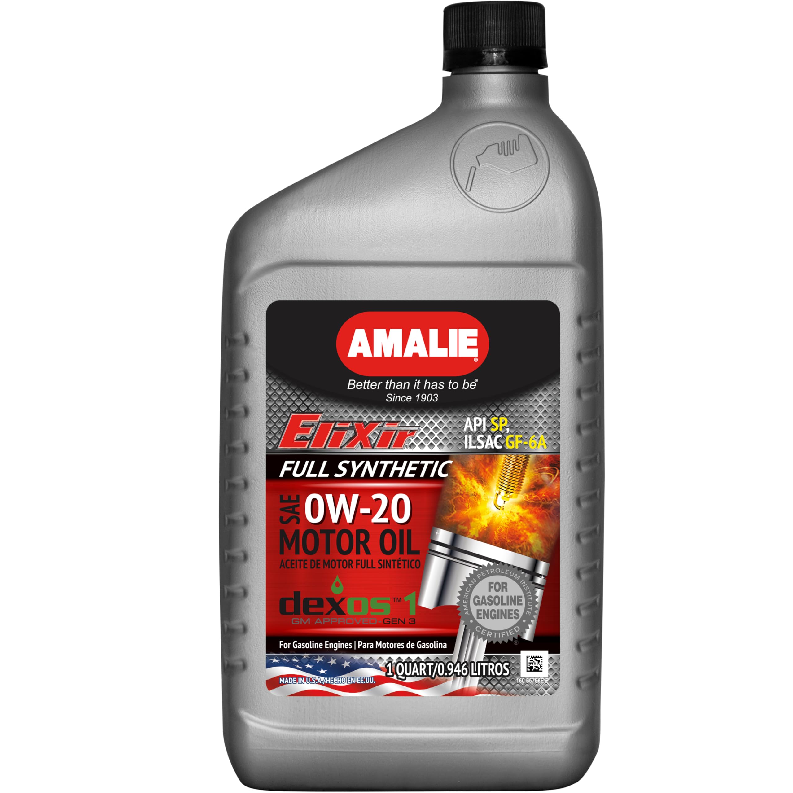 AMALIE-ENGINE OIL-FULL SYNTHETIC-ELIXIR DEXOS 1-API SP-SAE 0W20-1Q