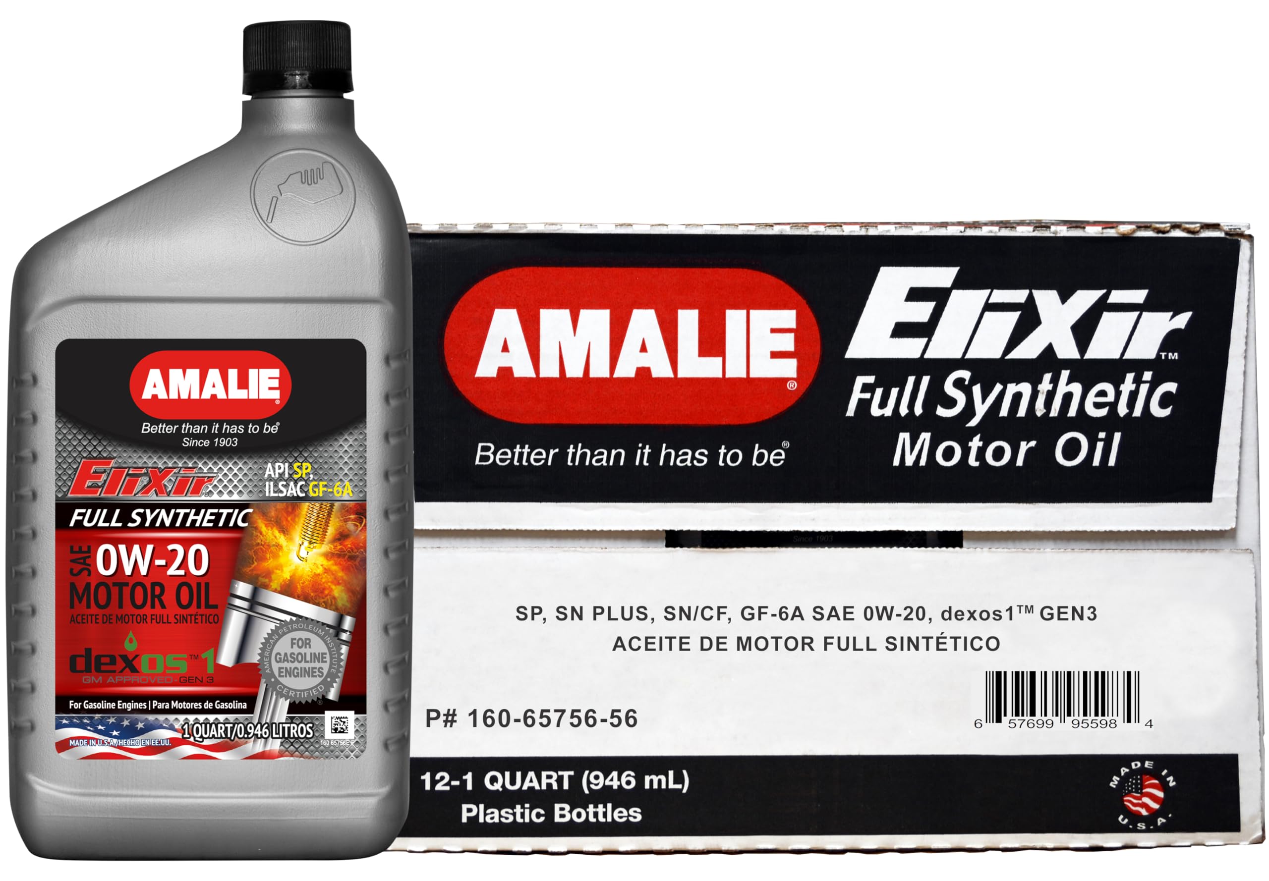 AMALIE-ENGINE OIL-FULL SYNTHETIC-ELIXIR DEXOS 1-API SP-SAE 0W20-1Q