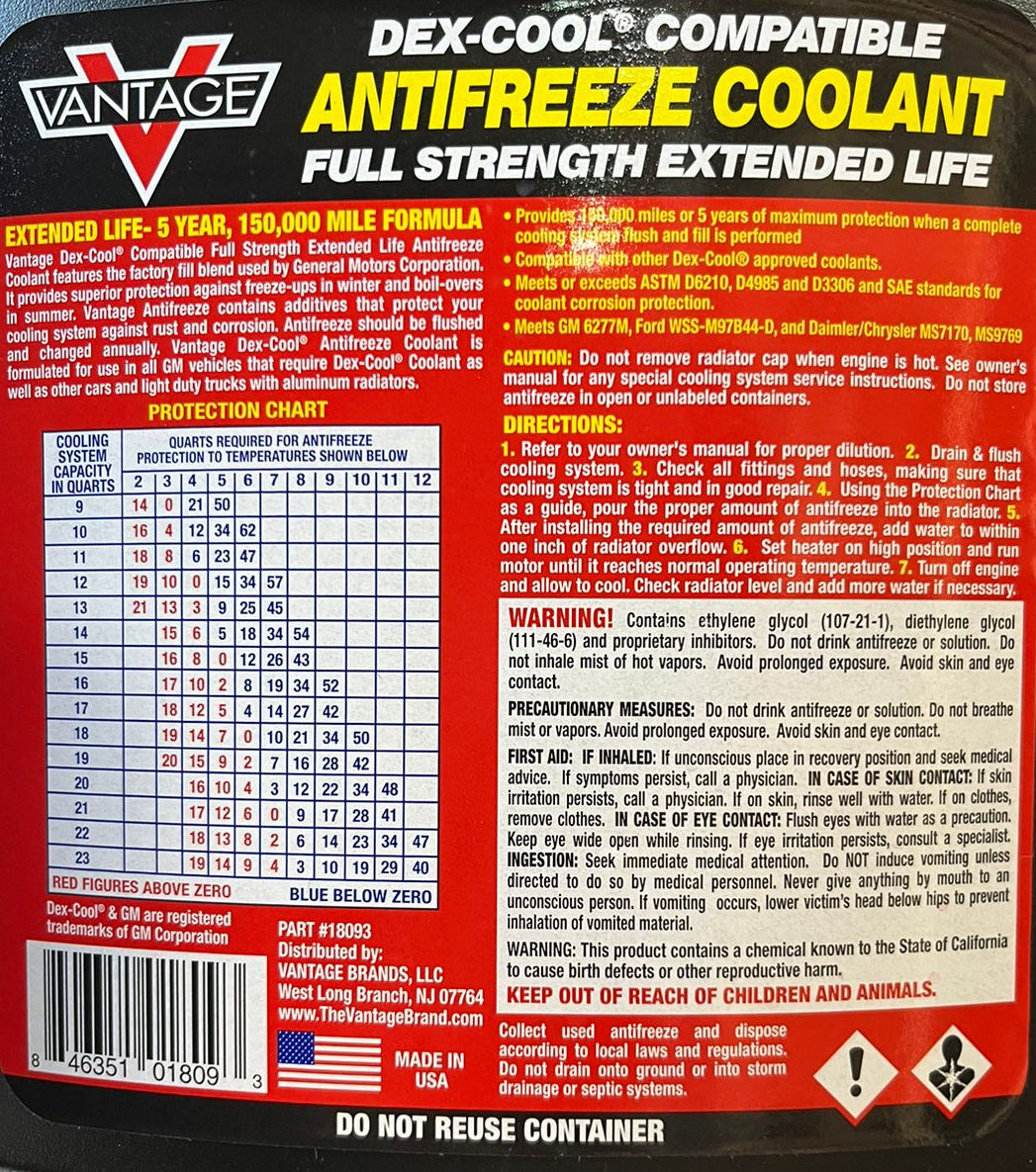 Vantage  Dex-Cool Antifreeze/Coolant 1G (3.78L)