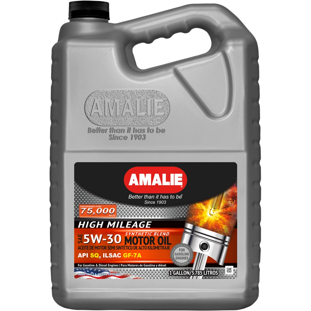 AMALIE-ENGINE OIL-SYNTHETIC BLEND-HIGH MILEAGE-API SP-SAE 5W30-1Q