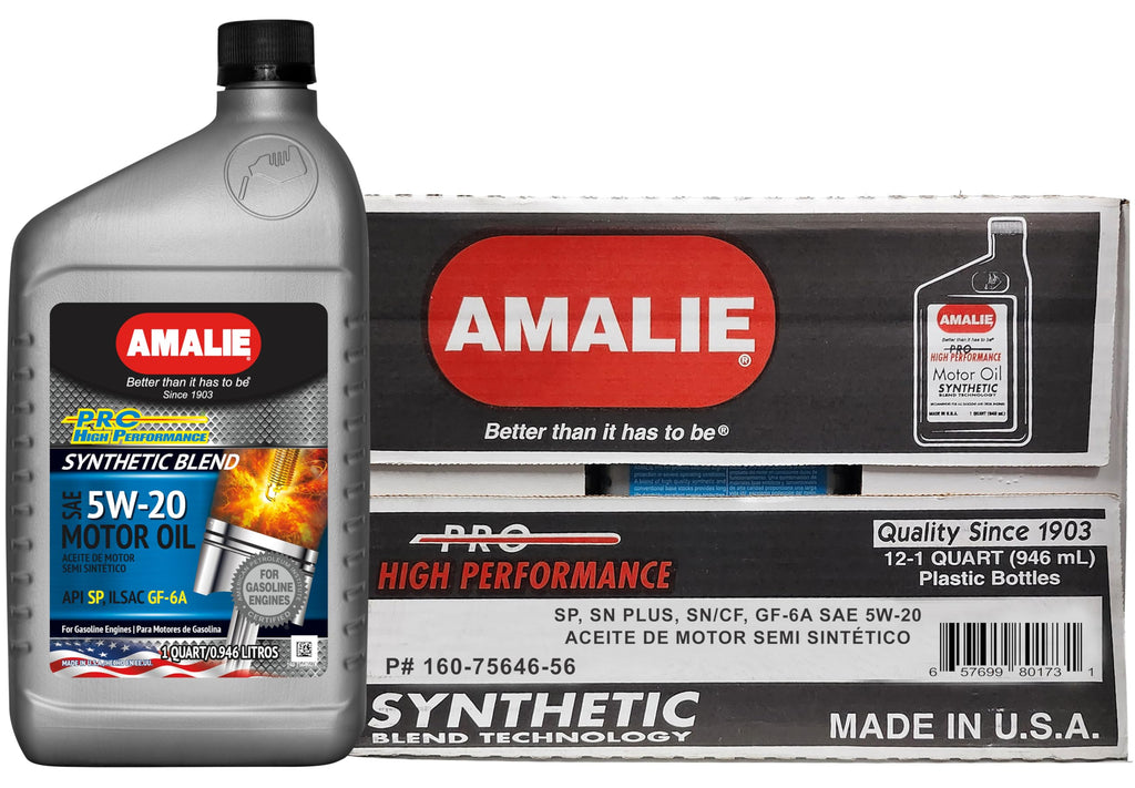 AMALIE-ENGINE OIL-SYNTHETIC BLEND-API SP-SAE 5W20-1Q