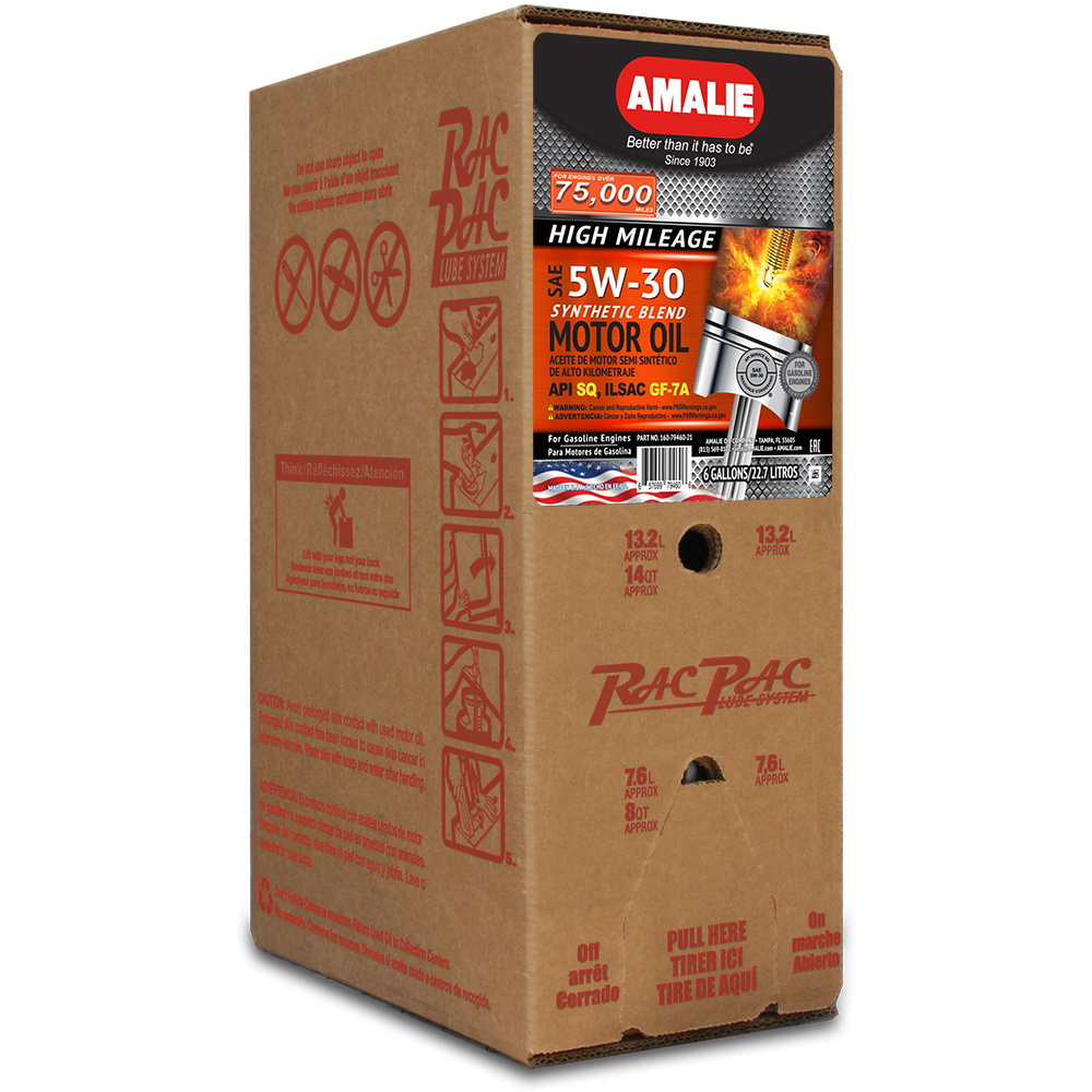 AMALIE-ENGINE OIL-SYNTHETIC BLEND-HIGH MILEAGE-API SP-SAE 5W30-1Q