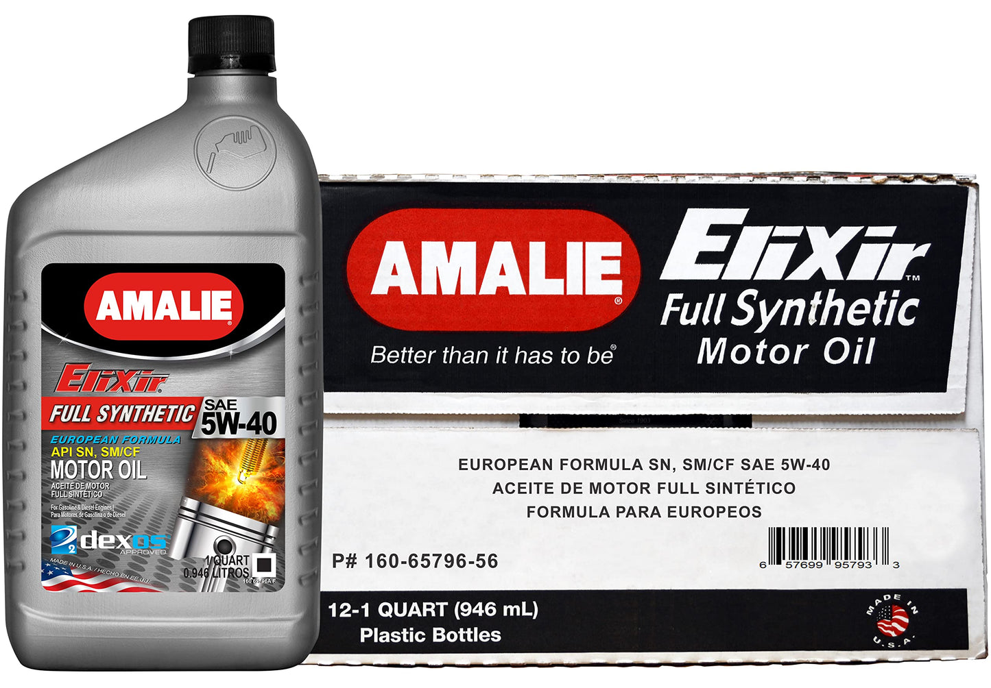 AMALIE-ENGINE OIL-FULL SYNTHETIC-ELIXIR DEXOS 2-API SN-SAE 5W40-1Q