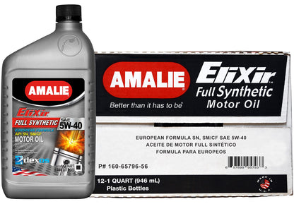 AMALIE-ENGINE OIL-FULL SYNTHETIC-ELIXIR DEXOS 2-API SN-SAE 5W40-1Q