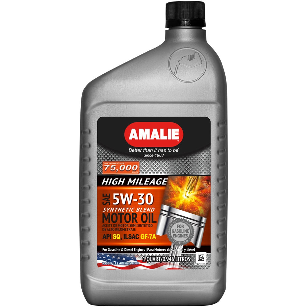 AMALIE-ENGINE OIL-SYNTHETIC BLEND-HIGH MILEAGE-API SP-SAE 5W30-1Q